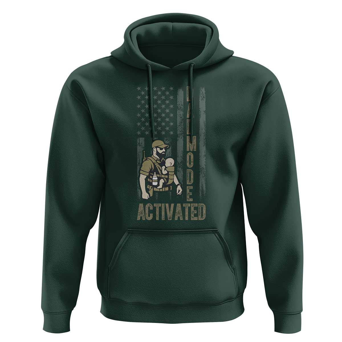 Dad Mode Activated Hoodie Tactical Baby Carrier Military Father Amerian Flag