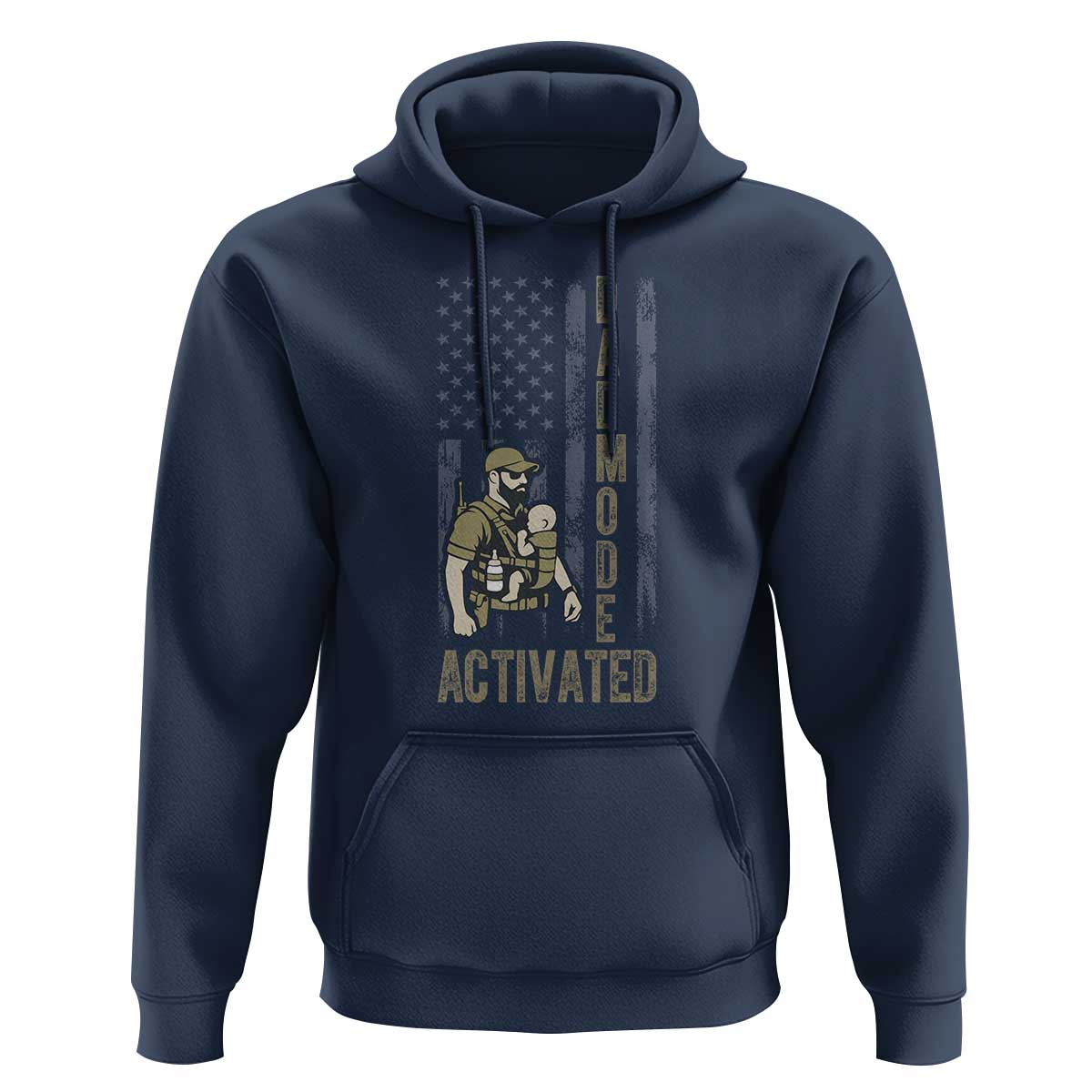Dad Mode Activated Hoodie Tactical Baby Carrier Military Father Amerian Flag