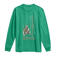 Dad Mode Activated Long Sleeve Shirt Tactical Baby Carrier Military Father Amerian Flag