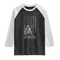 Dad Mode Activated Raglan Shirt Tactical Baby Carrier Military Father Amerian Flag