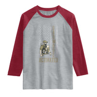 Dad Mode Activated Raglan Shirt Tactical Baby Carrier Military Father Amerian Flag