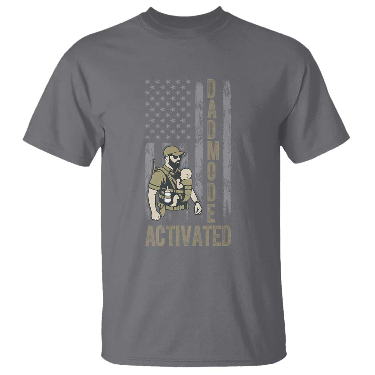 Dad Mode Activated T Shirt Tactical Baby Carrier Military Father Amerian Flag