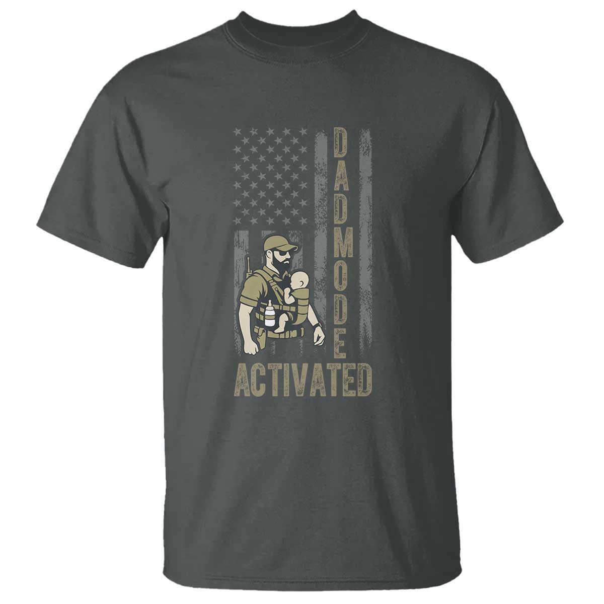Dad Mode Activated T Shirt Tactical Baby Carrier Military Father Amerian Flag