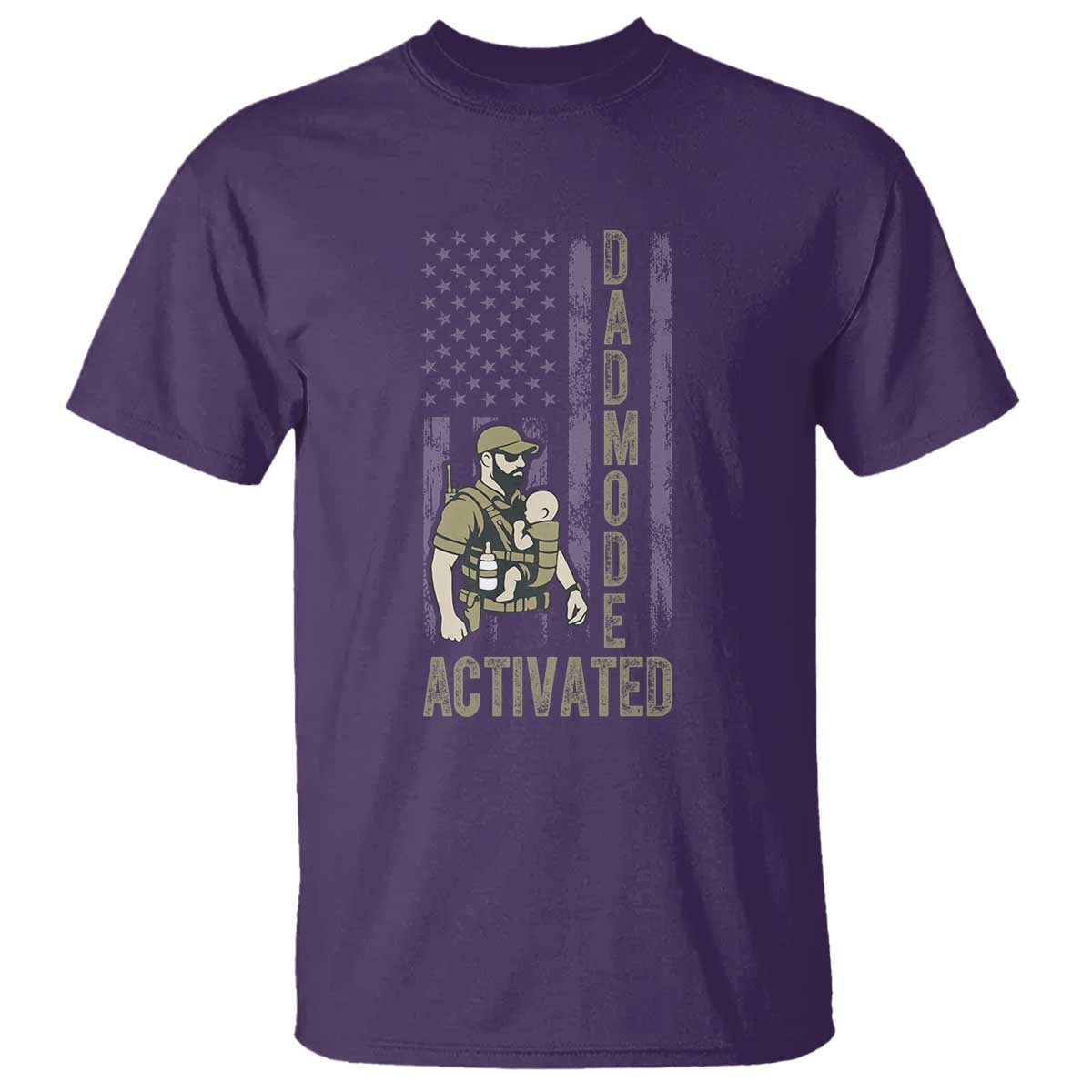 Dad Mode Activated T Shirt Tactical Baby Carrier Military Father Amerian Flag
