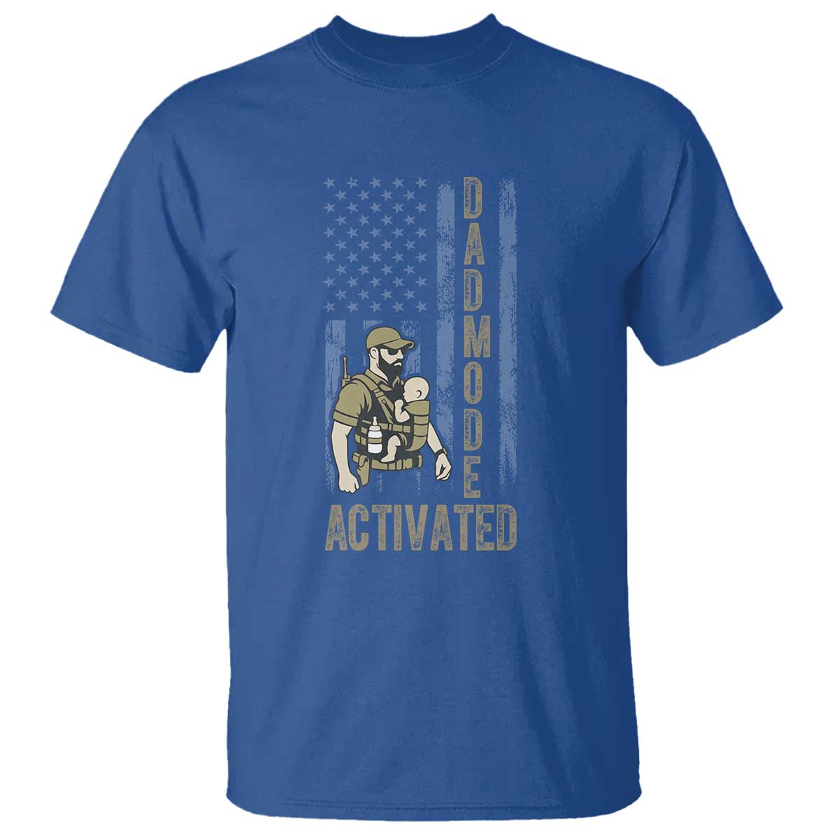 Dad Mode Activated T Shirt Tactical Baby Carrier Military Father Amerian Flag