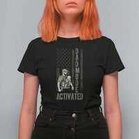 Dad Mode Activated T Shirt For Women Tactical Baby Carrier Military Father Amerian Flag