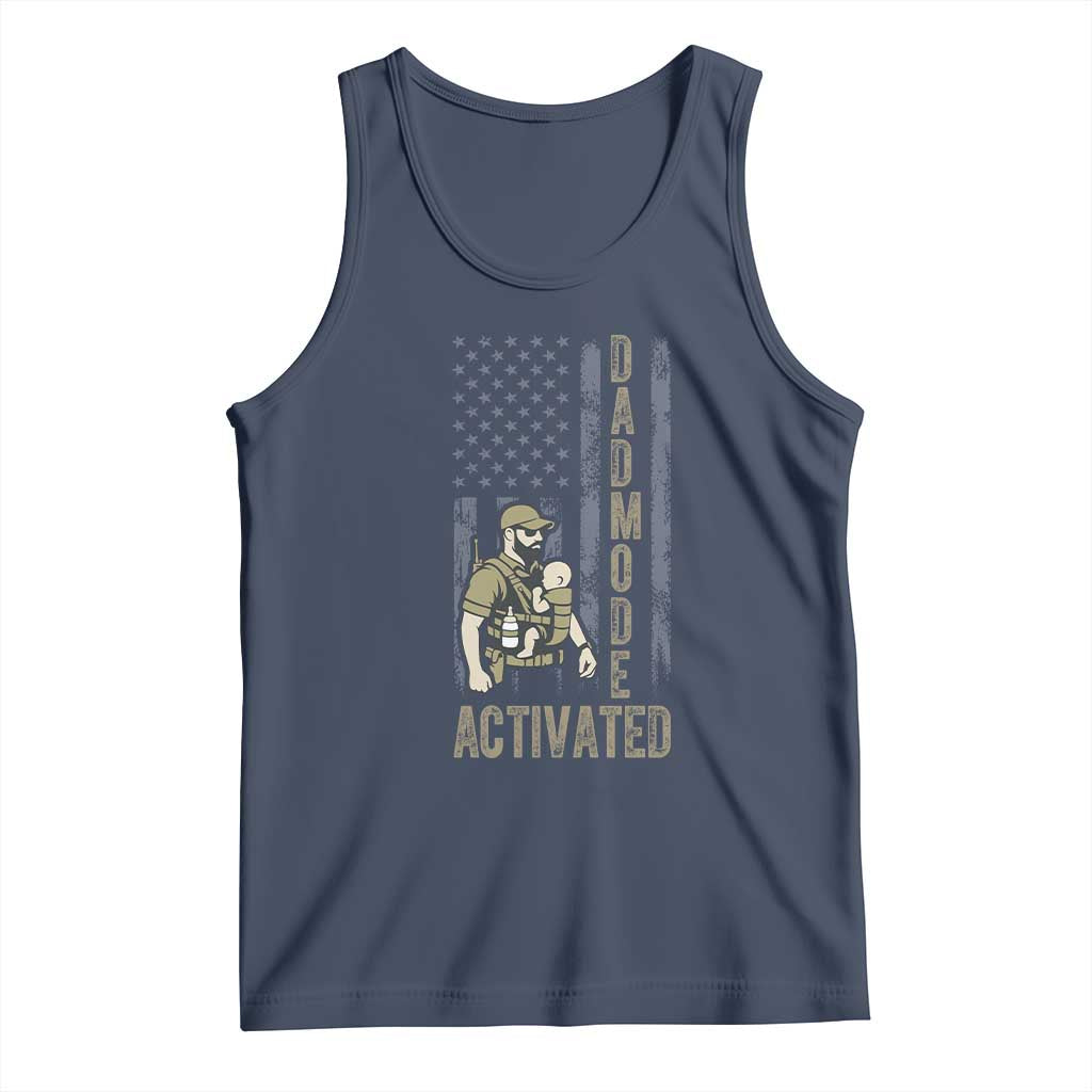 Dad Mode Activated Tank Top Tactical Baby Carrier Military Father Amerian Flag