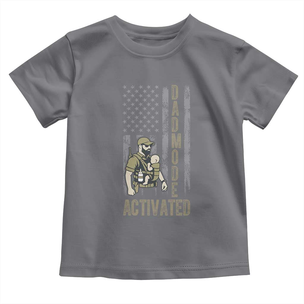 Dad Mode Activated Toddler T Shirt Tactical Baby Carrier Military Father Amerian Flag