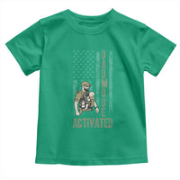 Dad Mode Activated Toddler T Shirt Tactical Baby Carrier Military Father Amerian Flag