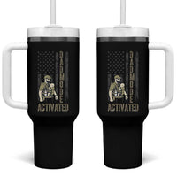 Dad Mode Activated Tumbler With Handle Tactical Baby Carrier Military Father Amerian Flag