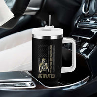Dad Mode Activated Tumbler With Handle Tactical Baby Carrier Military Father Amerian Flag