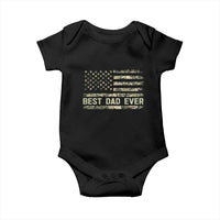 Best Dad Ever Baby Onesie Military Dad American Flag Camo