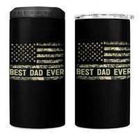 Best Dad Ever 4 in 1 Can Cooler Tumbler Military Dad American Flag Camo