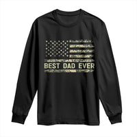 Best Dad Ever Long Sleeve Shirt Military Dad American Flag Camo