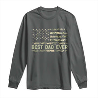 Best Dad Ever Long Sleeve Shirt Military Dad American Flag Camo