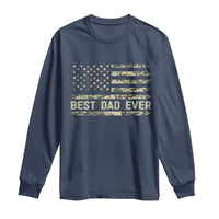 Best Dad Ever Long Sleeve Shirt Military Dad American Flag Camo