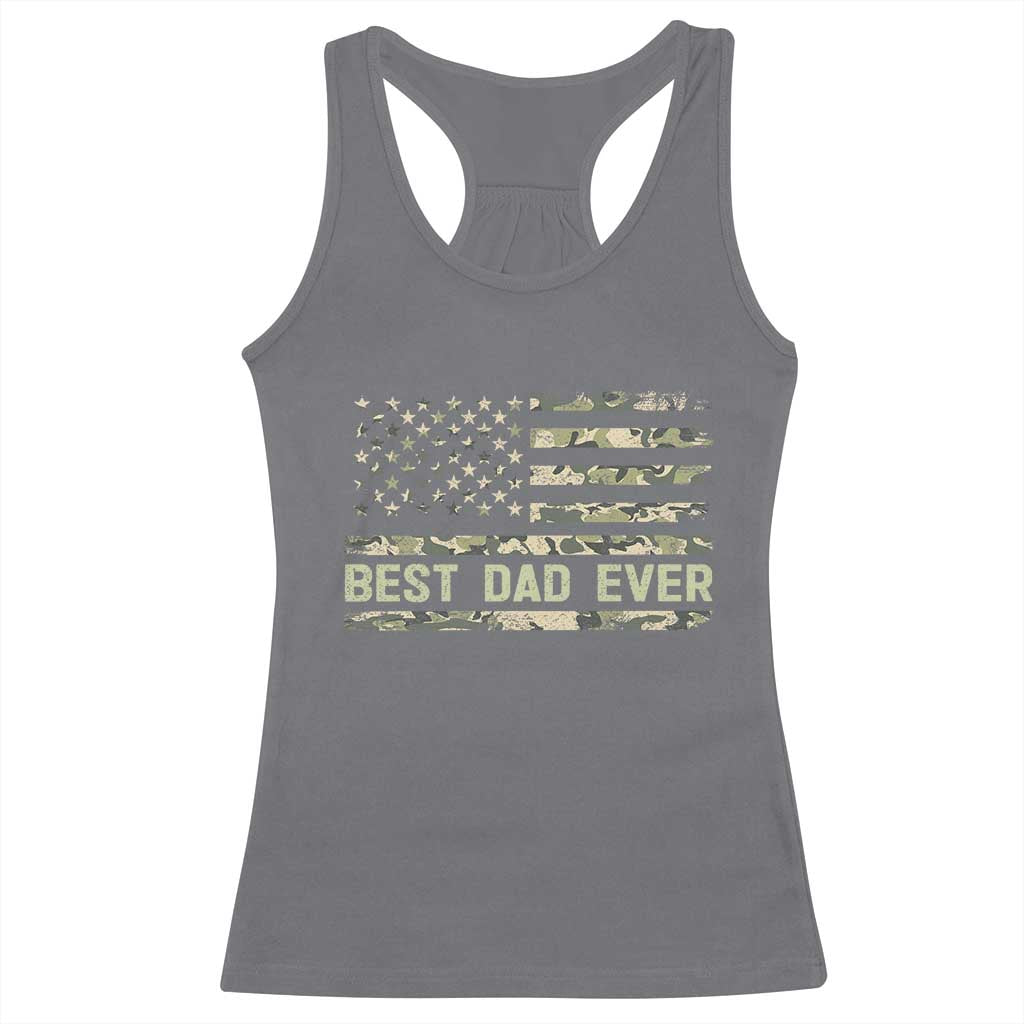 Best Dad Ever Racerback Tank Top Military Dad American Flag Camo