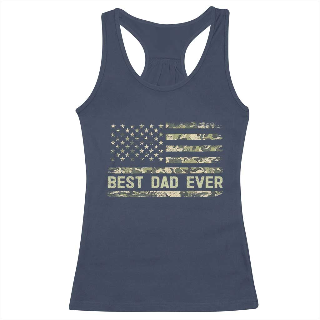 Best Dad Ever Racerback Tank Top Military Dad American Flag Camo