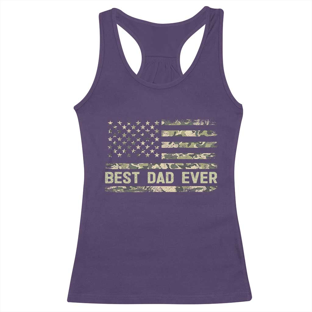 Best Dad Ever Racerback Tank Top Military Dad American Flag Camo