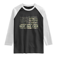 Best Dad Ever Raglan Shirt Military Dad American Flag Camo