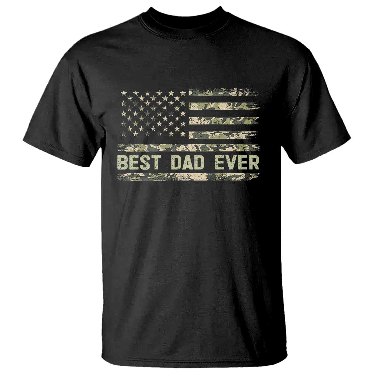 Best Dad Ever T Shirt Military Dad American Flag Camo