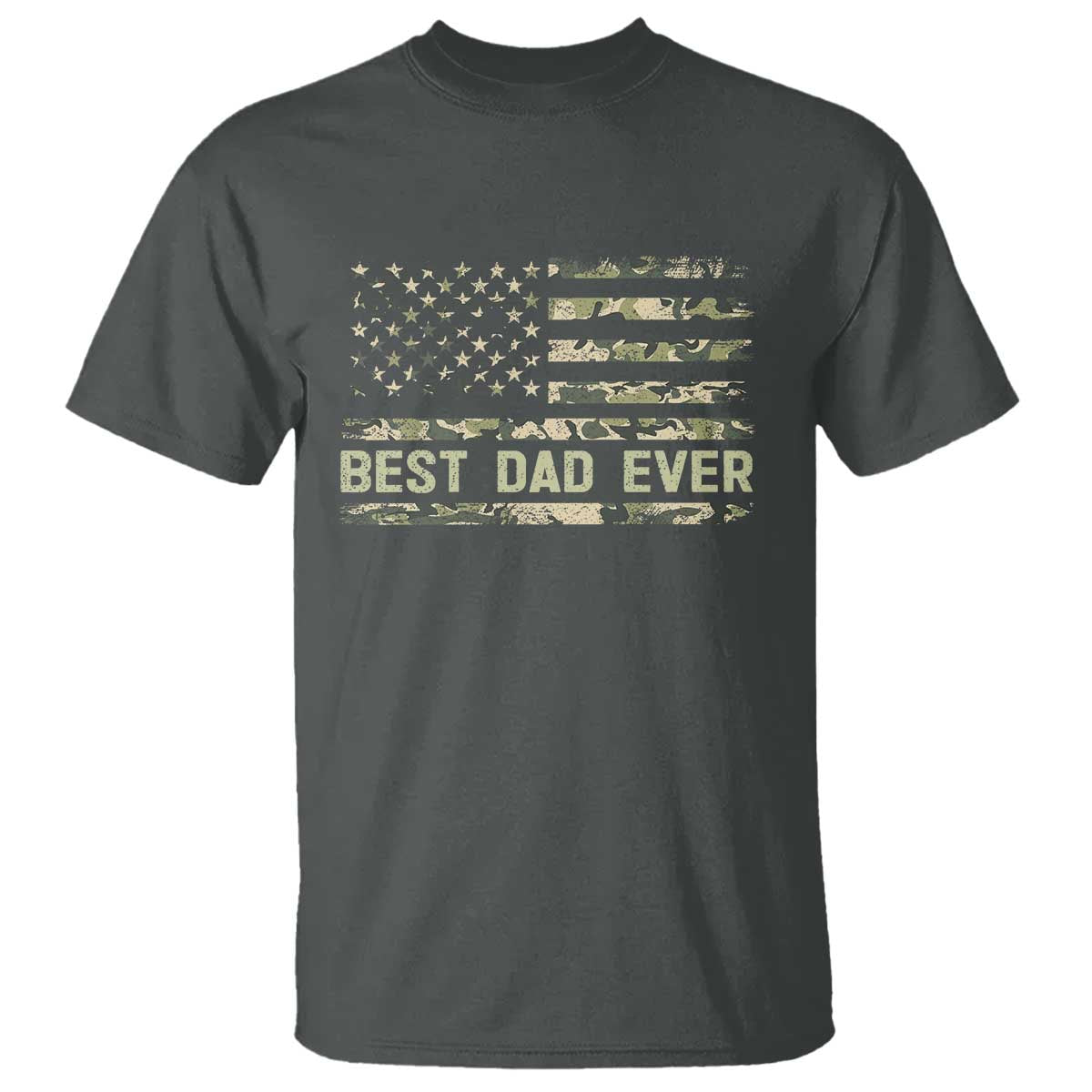 Best Dad Ever T Shirt Military Dad American Flag Camo
