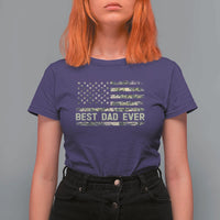 Best Dad Ever T Shirt For Women Military Dad American Flag Camo