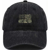 Best Dad Ever Washed Cotton Baseball Cap Military Dad American Flag Camo