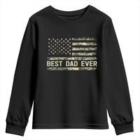 Best Dad Ever Youth Sweatshirt Military Dad American Flag Camo