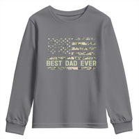 Best Dad Ever Youth Sweatshirt Military Dad American Flag Camo