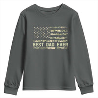 Best Dad Ever Youth Sweatshirt Military Dad American Flag Camo