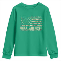 Best Dad Ever Youth Sweatshirt Military Dad American Flag Camo