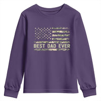 Best Dad Ever Youth Sweatshirt Military Dad American Flag Camo