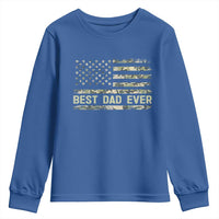 Best Dad Ever Youth Sweatshirt Military Dad American Flag Camo