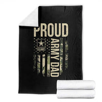 Proud Army Dad Camo American Flag Veteran Gift Throw Blanket