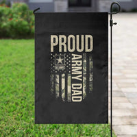 Proud Army Dad Camo American Flag Veteran Gift Garden Flag