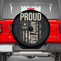 Proud Army Dad Camo American Flag Veteran Gift Spare Tire Cover