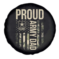 Proud Army Dad Camo American Flag Veteran Gift Spare Tire Cover