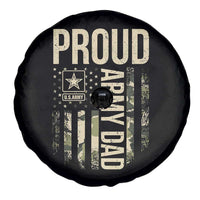 Proud Army Dad Camo American Flag Veteran Gift Spare Tire Cover