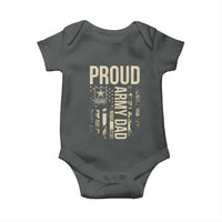 Proud Army Dad Camo American Flag Veteran Gift Baby Onesie