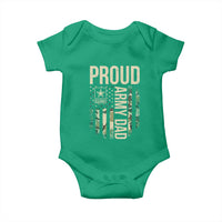 Proud Army Dad Camo American Flag Veteran Gift Baby Onesie