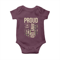 Proud Army Dad Camo American Flag Veteran Gift Baby Onesie