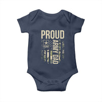 Proud Army Dad Camo American Flag Veteran Gift Baby Onesie