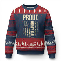 Proud Army Dad Camo American Flag Veteran Gift Ugly Christmas Sweater