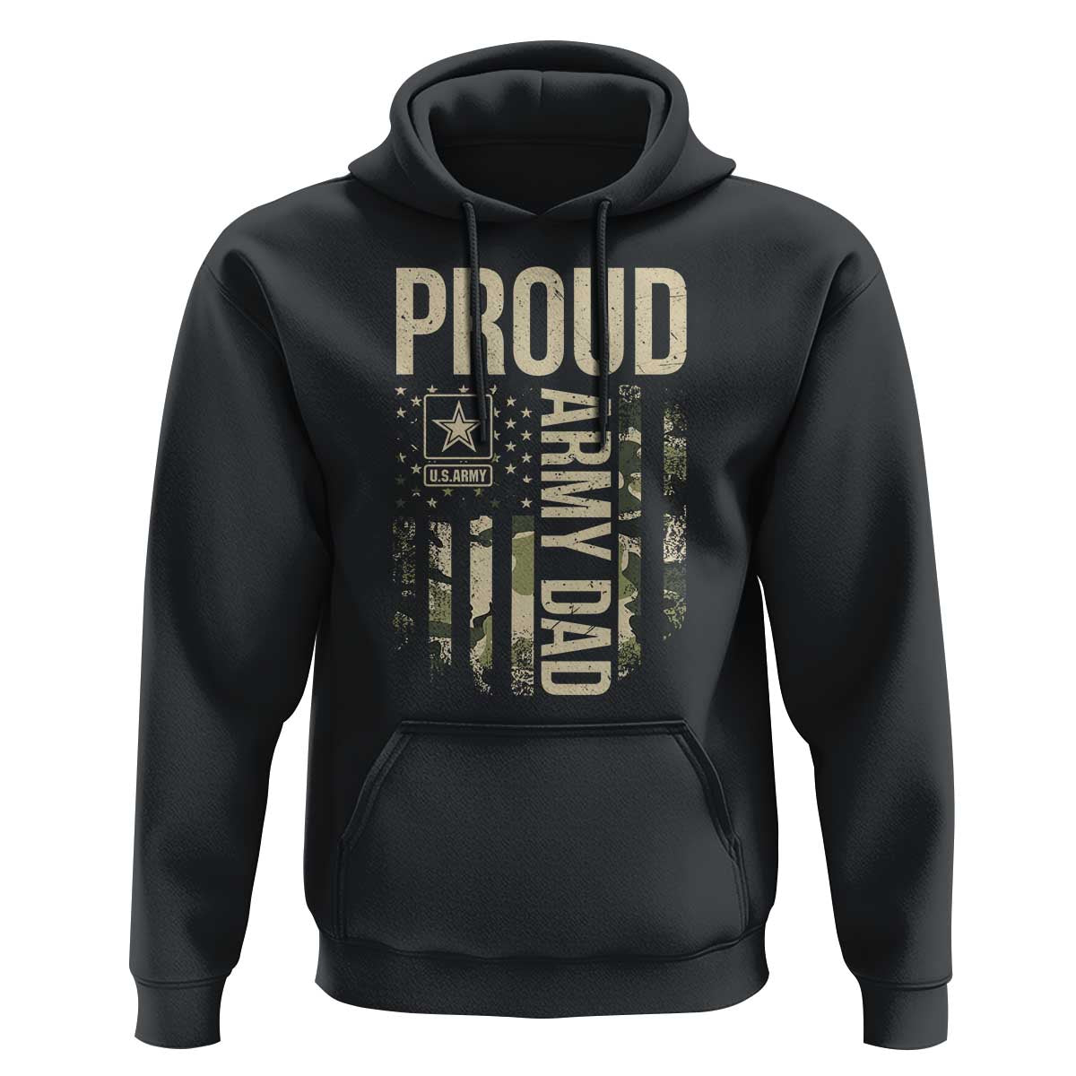 Proud Army Dad Camo American Flag Veteran Gift Hoodie