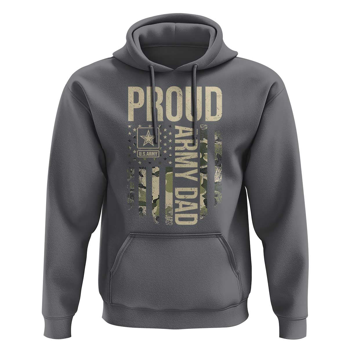 Proud Army Dad Camo American Flag Veteran Gift Hoodie