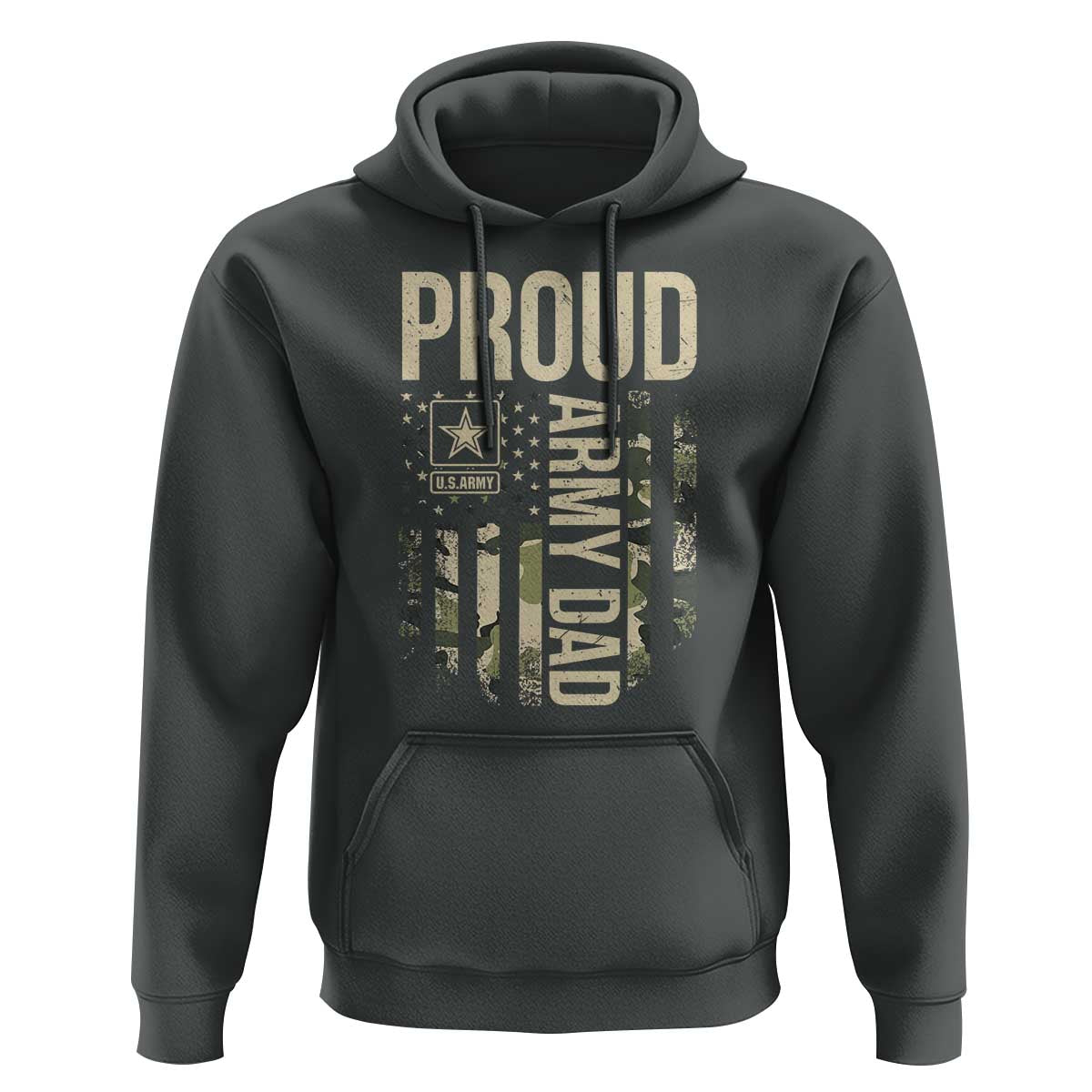 Proud Army Dad Camo American Flag Veteran Gift Hoodie