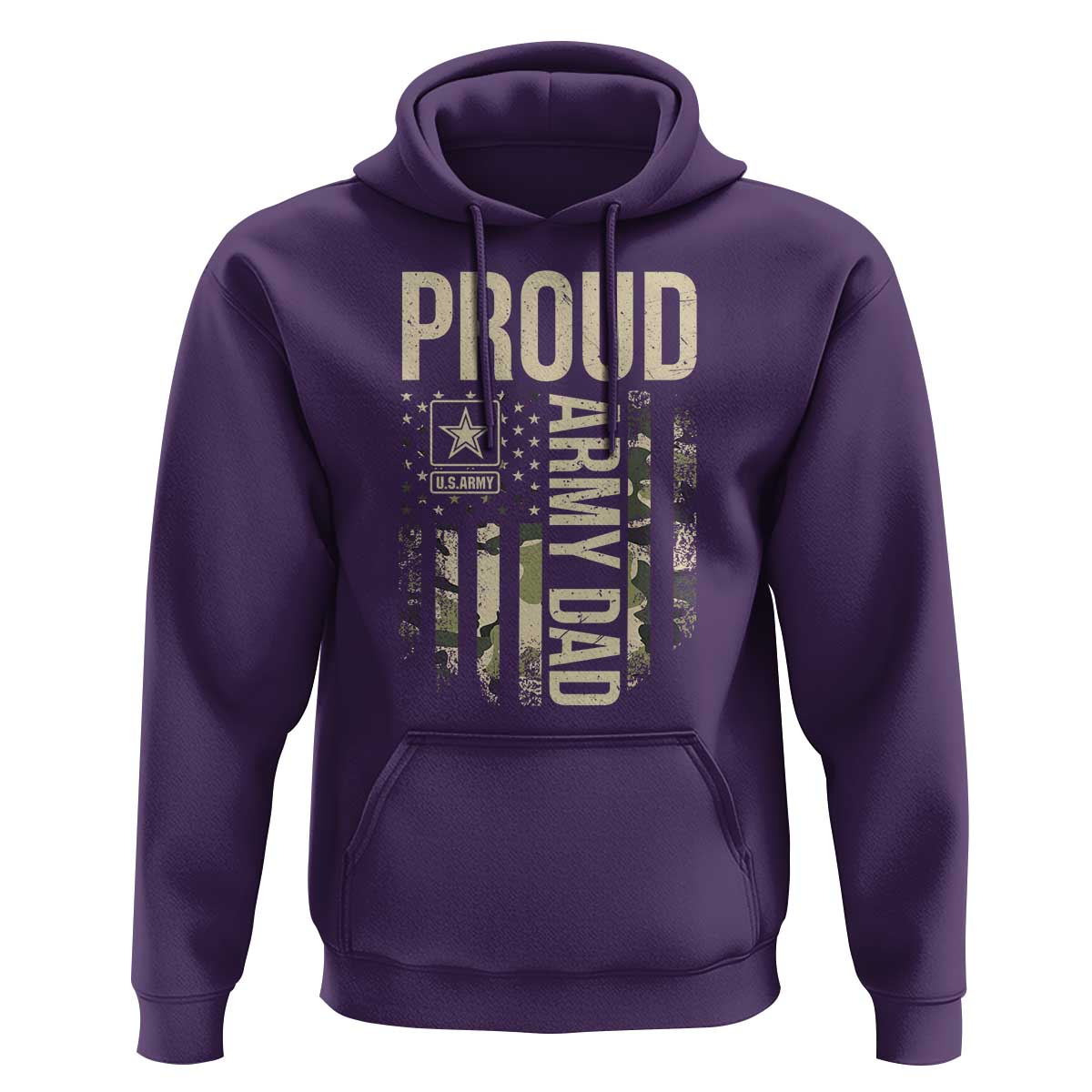 Proud Army Dad Camo American Flag Veteran Gift Hoodie