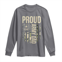 Proud Army Dad Camo American Flag Veteran Gift Long Sleeve Shirt