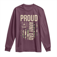 Proud Army Dad Camo American Flag Veteran Gift Long Sleeve Shirt